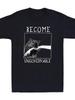 Become Ungovernable Funny Black Cat Meme T-Shirt for Men - Vintage White Text & Narchist Symbol Desi