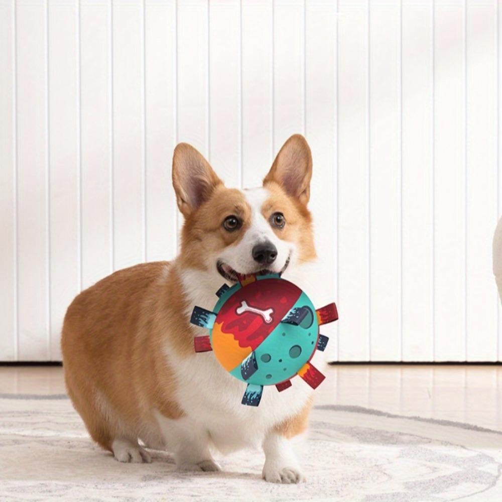 Squeaky Inflatable Dog Toy Ball Plush Soccer Durable Chew Training Interactive Play for Puppies Pets