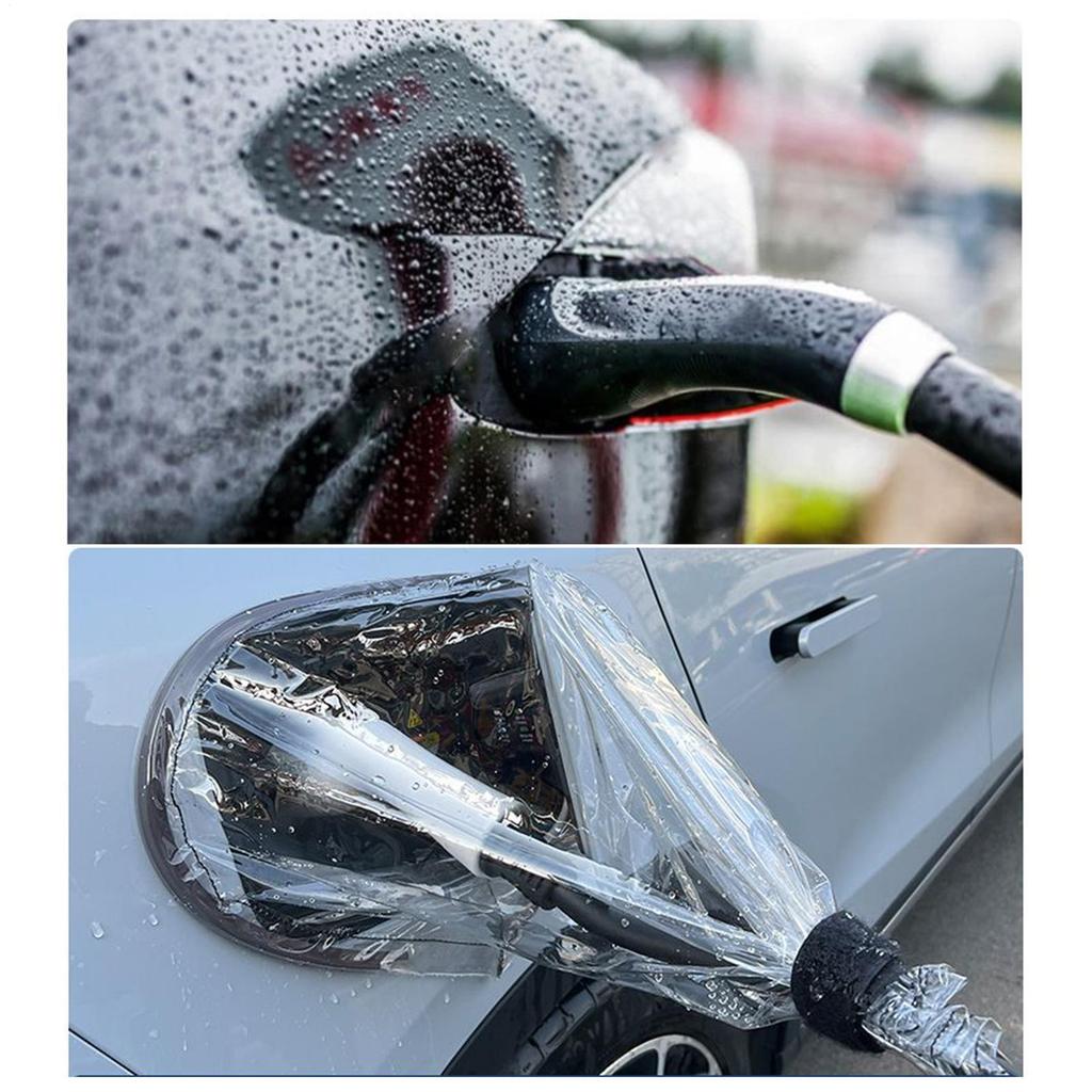 Newly Upgraded Electric Car Side Charging Port Rain Cover – Transparent Headstock Charger Port Cover, Waterproof Charging