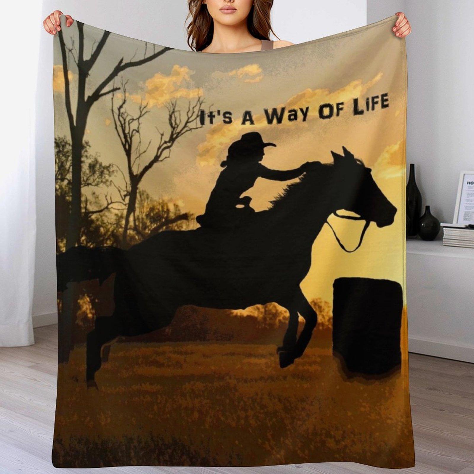 

BARREL RACER QUOTES ART AND DESIGNS Throw Blanket Soft Plush Blanket as Housewarming Gift 102x76cm(40x30in)