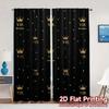 2pcs   2D FLAT PRINTING Curtains (Without Rod) RoyalVIPStyle Light Filtering Chic Curtains Versatile Polyester Curtains