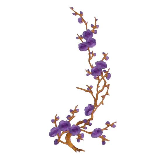 Fabric Applique for DIY Projects Cherry Blossom Patches Clothing, Vintage Plum Sewing Patches, Iron On Flower Jackets Floral Appliques Jeans