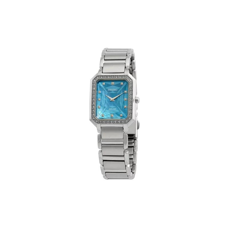 

SEIKO Essential Series 30m Waterproof Solar Quartz Steel Strap Women s Watch Blue Dial SUP451P1