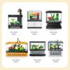 Micro Fish Tank Series Building Blocks Toy fish Seaweed Desktop Model Creative Home Decoration Creative Gift For Children