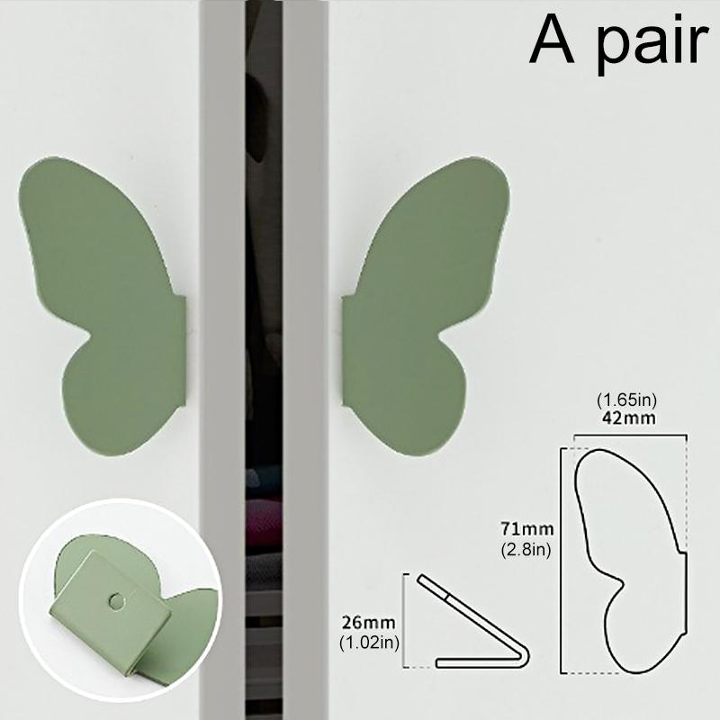 French Metal Butterfly Shape Handles Kitchen Cabinet Door Pulls Drawer Knobs For Kids Room Furniture Handles Hardware Home Decor