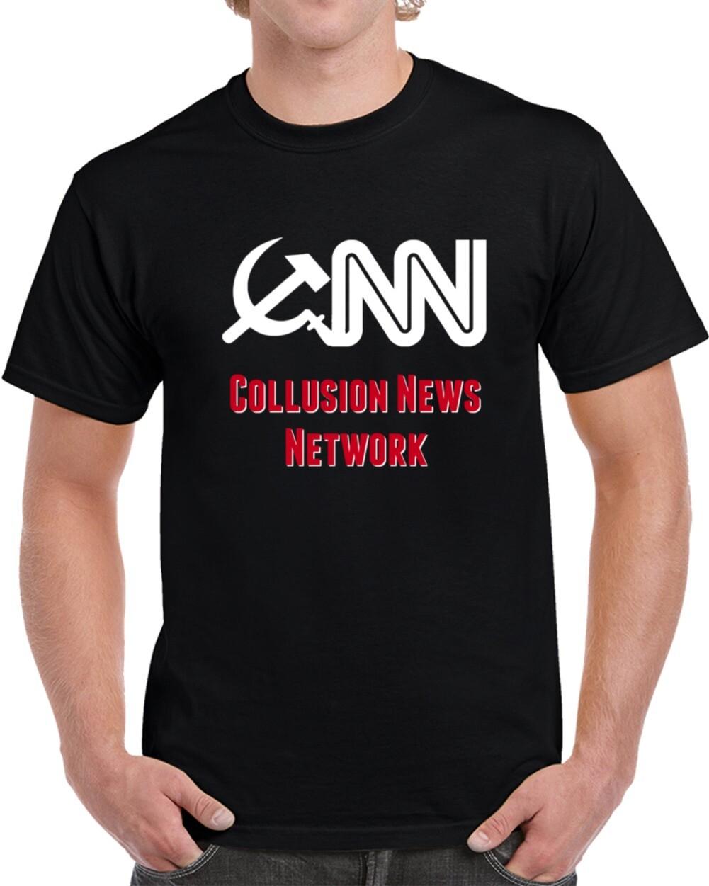 CNN Collusion News Network Political Tee Fake News Unisex TShirt Novelty Gift XXL