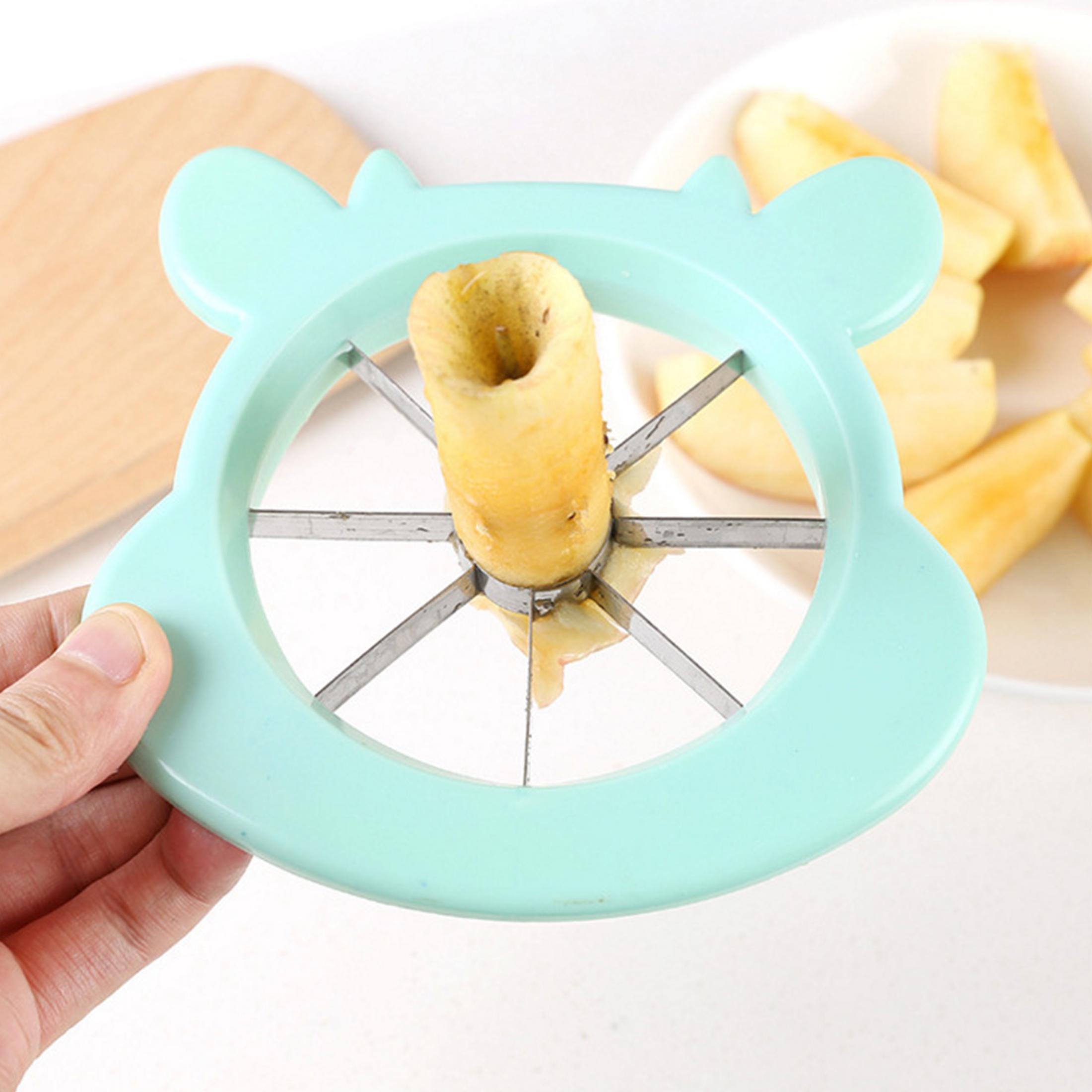 1pc - Cute cartoon stainless steel apple slicer, fruit slicer, fruit slicer, apple knife синий