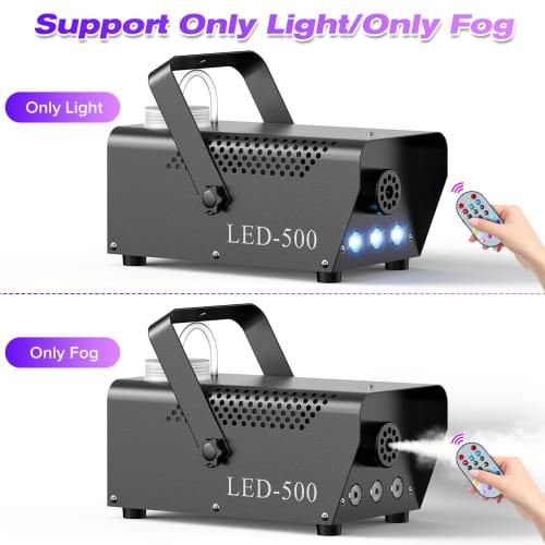 U`King 500W Fog Machine with Remote Control, Stable and Portable, Perfect for Parties, Disco DJ Effects, Christmas, Weddings, and Stage Performances