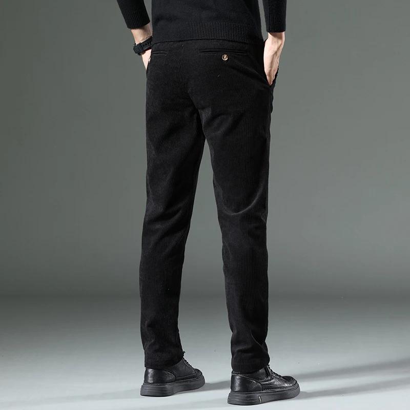 Men's Corduroy Slim Fit Trousers Men's Clothing Stretch Casual Pants Fashion Mens Business Work Pants