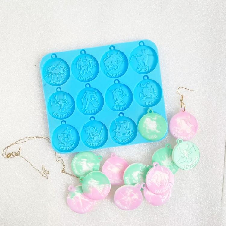 Zwölf Sternbilder Silikonform DIY Ohrringe Anhänger Etikett Schlüsselanhänger Herstellung