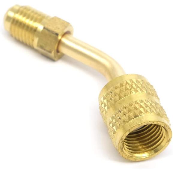 4Pcs R410a Brass Quick Adapter 5/16 Female To 1/4 Male SAE for Mini Split System HVAC and Refriger Refrigerant Charging