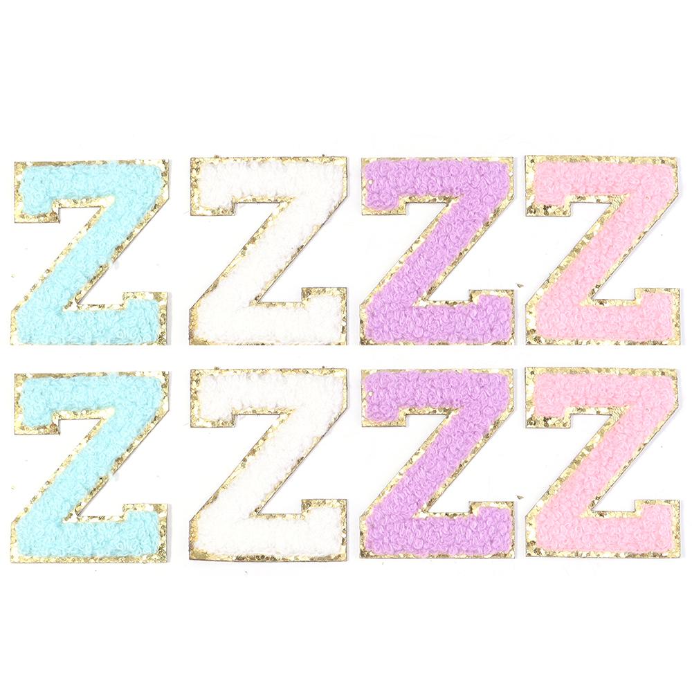 

8Pcs Letters Sticker Patch Alphabet Towel Embroidered Chenille Patches For Clothing Bags Jacket Stick on Accessories Blue
