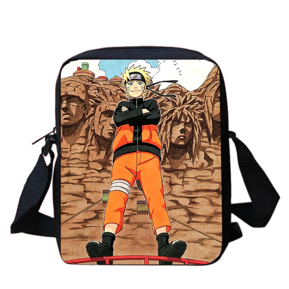 NARUTO Anime Kids Crossbody Bag,Lightweight&Durable, Adjustable Straps,Secure Zipper,for School & Daily Use,for Boys&Girls 5-11