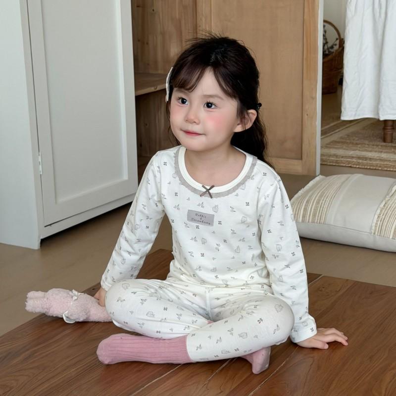 Kids Cotton Lycra Pajamas Set A Skin-friendly Long Sleeve Winter Homewear Boys Girls