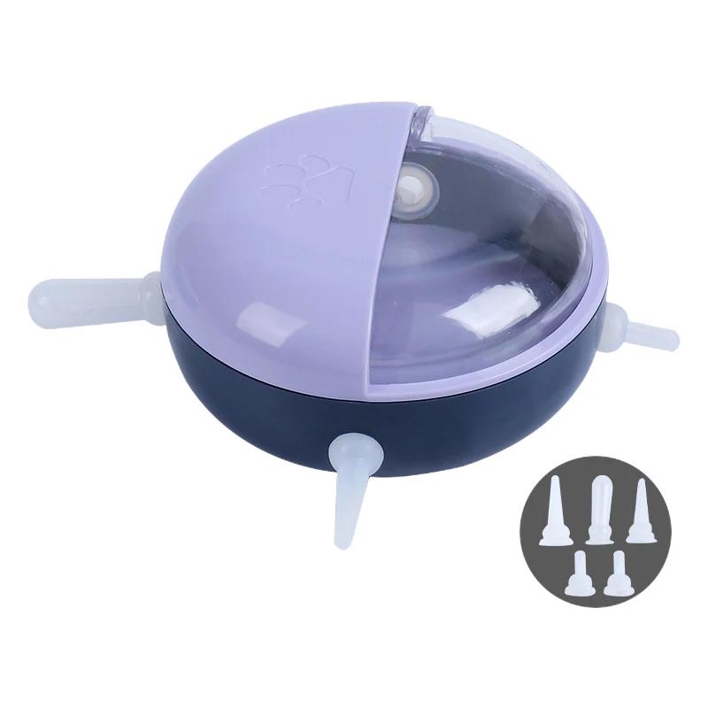 

Puppy Kitten Milk Feeder Sets 180ml Bowl 5 Teats Silicone Simulation Nursing Station Cats Food Dispenser Newborn Pet Accessories фіолетовий