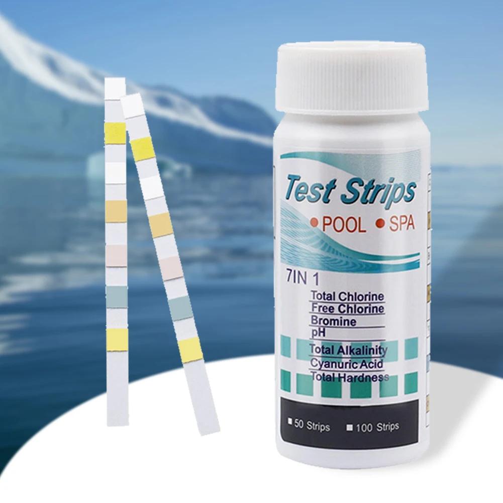 50/100Pcs 3/4/5/7 in 1 Water PH Test Strips Easy Detection Residual Chlorine Value Alkalinity Hardness Tester for Pool