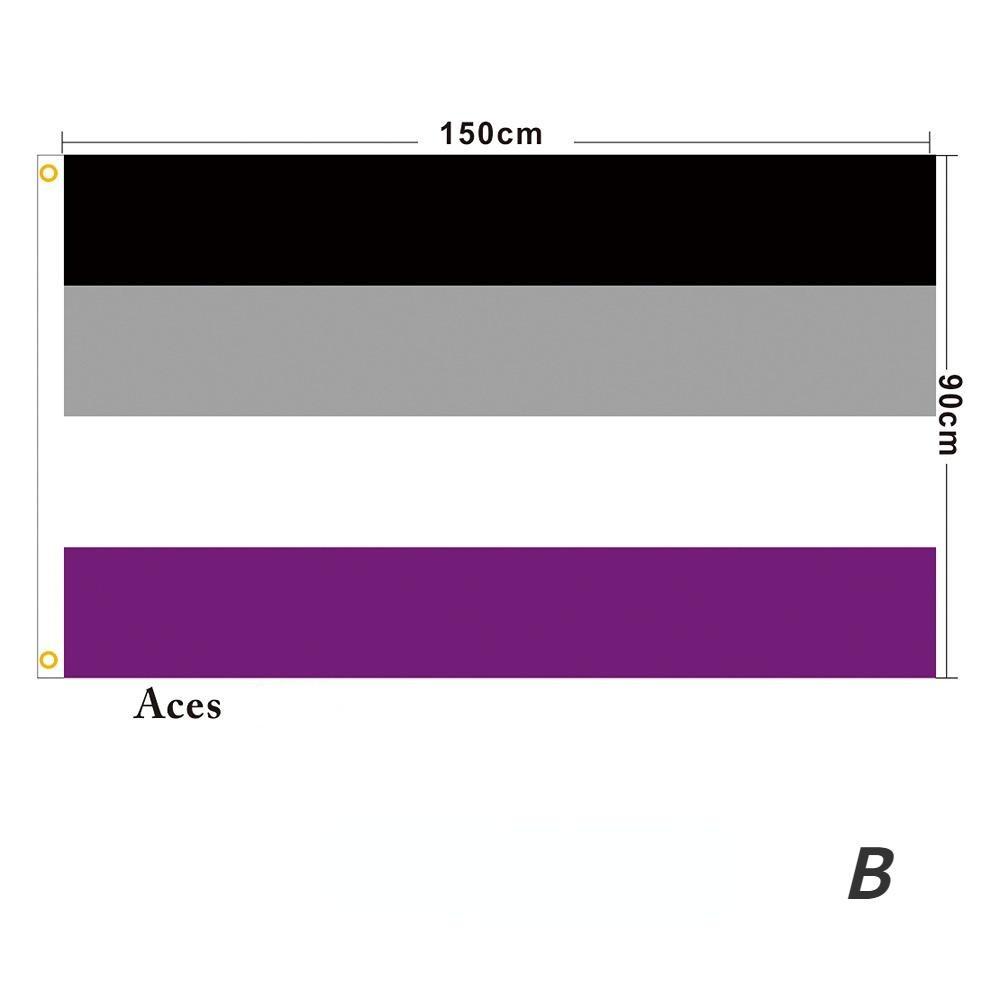 Rainbow Flag 150X90CM Banner 100D Polyester Grommets Lgbt Gay Rainbow Progress Pride Flag Decoration Peace