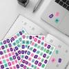 181 English Letters, Numbers & Symbols Label Stickers (4 Sheets) for Student Diaries & Collages