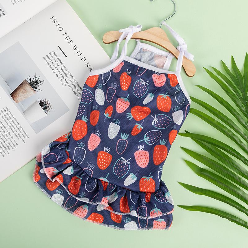 Spring/Summer Pet Suspender Dress for Dogs and Cats - Bichon & Teddy Print
