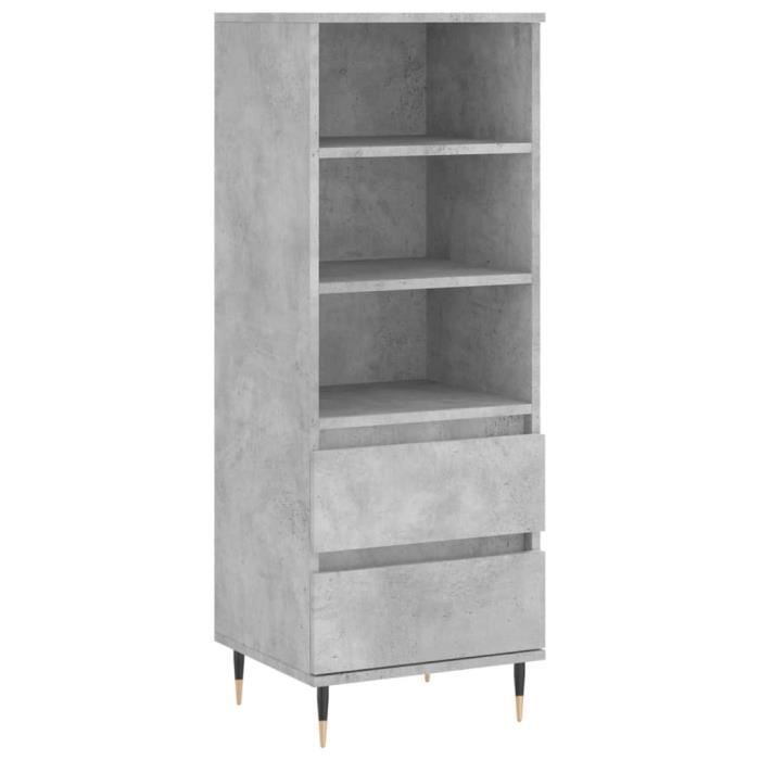 VidaXL Buffet haut Gris béton 40x36x110 cm Bois d'ingénierie 831504