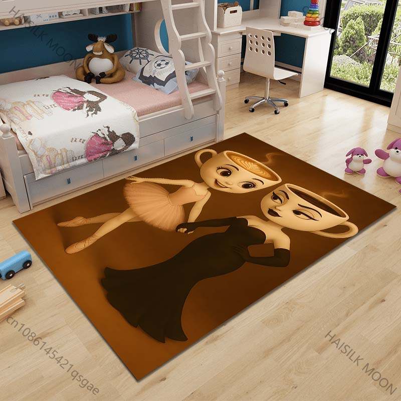 

Multiple sizes Coffee cup heads dancer gown Carpet for Living Room Bedroom Sofa Home Decor Rus Non-slip Floor Mat Luxury Gift 40cm x 60cm