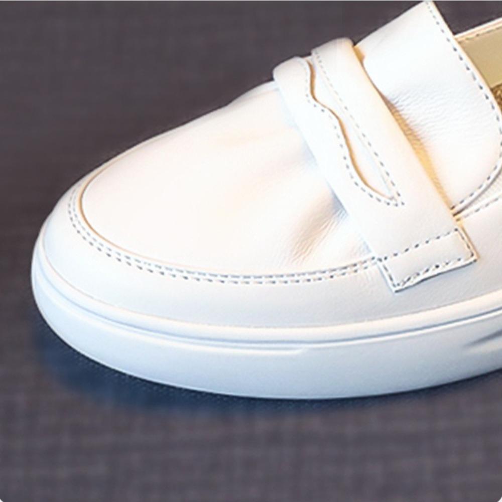Leather White Shoes Women's 2026 New Spring and Autumn Casual Flat Shoes Women Sneakers Casual Woman Shoes