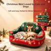 Divano Letto Lavabile per Animali Domestici di Natale Design Albero di Natale Alce Calda Casa per Gatti Tappetino Nido per Cani Natale