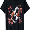 Koi Carp Ying Yang Nishikigoi Fish Cherry Blossom T-Shirt(78)