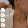 Trendy Bow Earrings & Jewelry Set: Niche Metal Design