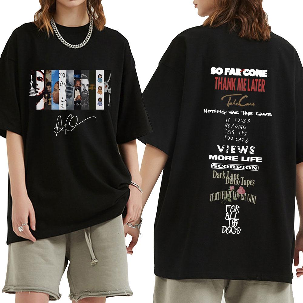 Rapper Drake Music Album Graphic T Shirt Unisex Women Hip Hop Vintage Aesthetic Short Sleeve Oversized Tshirts Harajuku Streetwear
