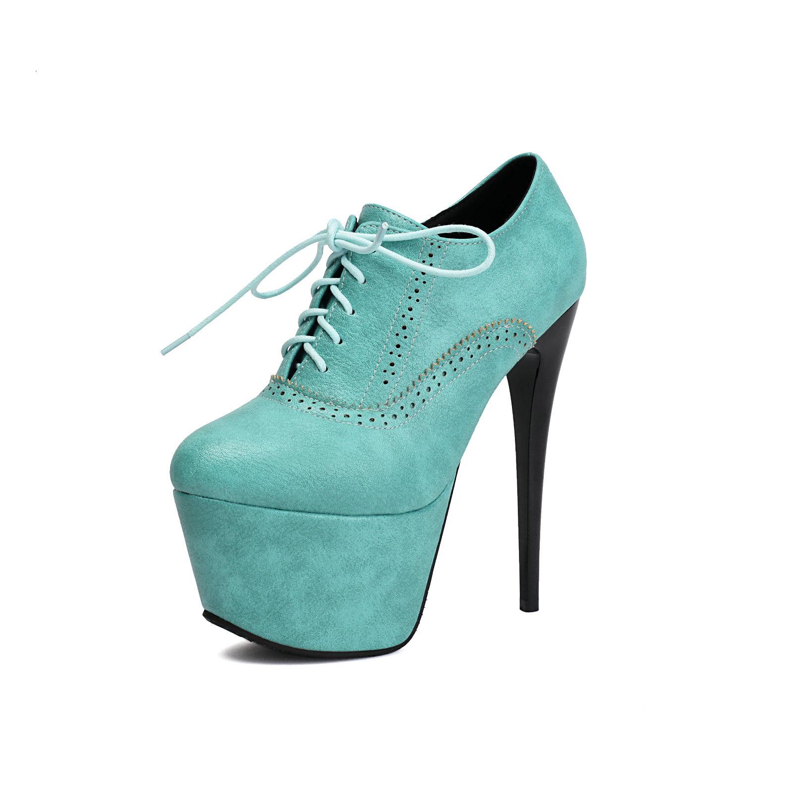 

Женские туфли-лодочки на каблуке 15,5 см, туфли-стилеты на платформе, сексуальная легкая праздничная обувь 35 синий