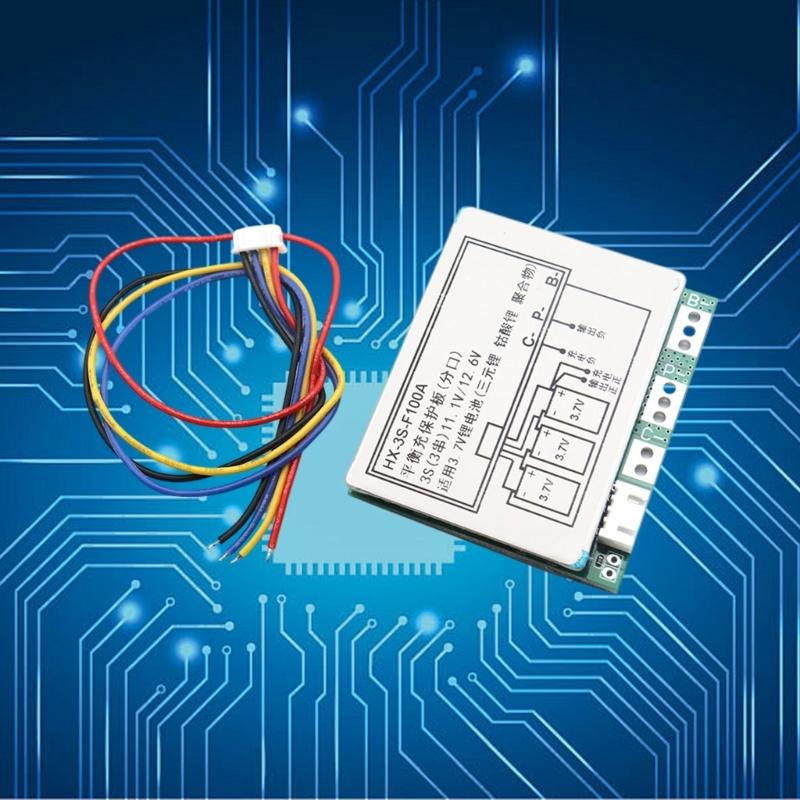 High Current 100A 12.6V Liions BMSs PCBs Board Equilibriums Balancing Temperature Monitoring For Power Tool Solar Systems