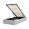 Solide Lit Coffre Gris pour matelas 90x200 cm - 12 Lattes - manon pieds - revetement PVC Simili facile dentretien