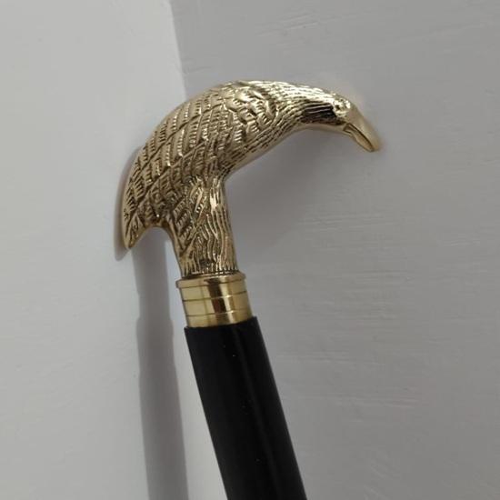 Style Finish Gold Handle Cane Bird Walking Black Stick Head Handle