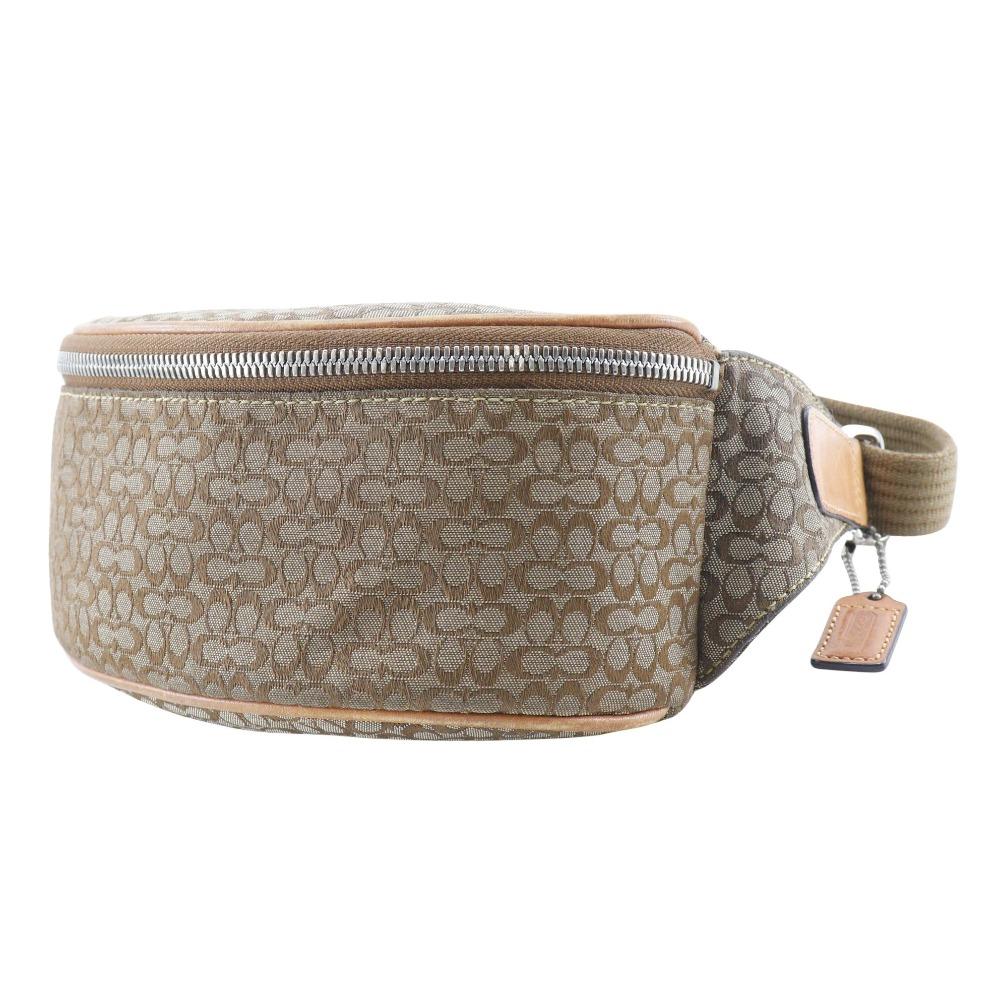 Coach Mini Signature Waist Bag F05093 Brown Canvas Women Used