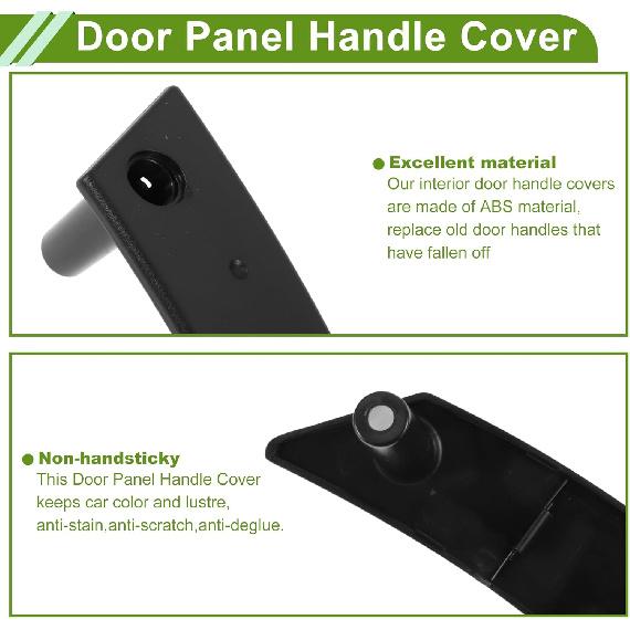 Front Driver Side Door Panel Handle Pull Trim Cover for VW Beetle 1998-2010 Inner Door Handle Door Pull Handle Cover No.1C0867171A2QL Black ABS 1 Set
