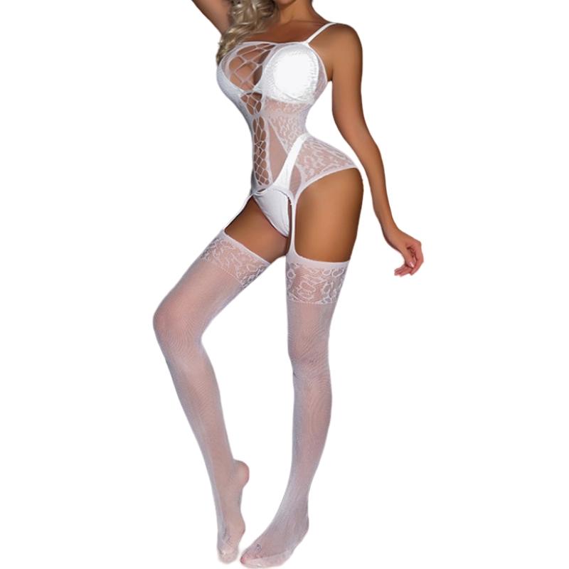 Fishnet Bodysuit Women Plus Size Lingerie Sexy Crotchless Tights BodyStockings Erotic Mesh Teddies Underwear Xxxxl Body Stocking