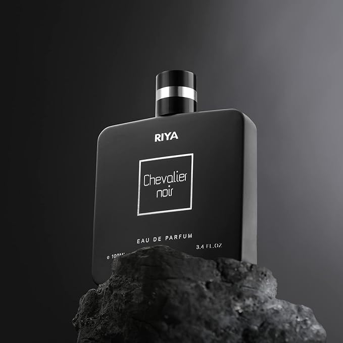 RIYA CHEVALIER NOIR For Men Eau De Parfum Spray Green, Musk, Mossy 100 ML Dark Power Fragrance /On-the Edge Thrill Fragrance (Dark Black)