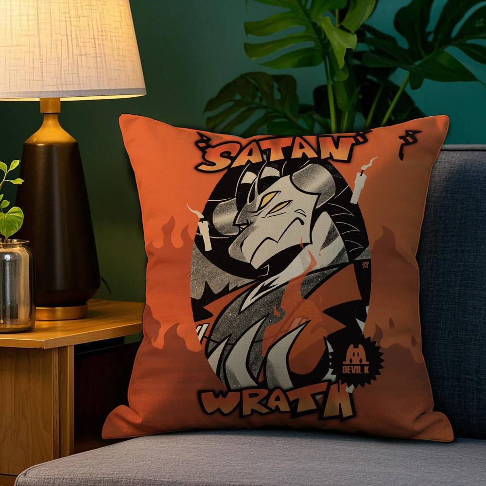 Anime H-HelluvaS B-Boss Pillow Case Plush Fabric Soft Double Sided Print Home Sofa High Quality Cushion Cover Throw