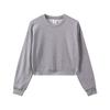Spring and Autumn New Fashion Women's Top Heavy G Big Hair Ring Solid Color Crew Neck Sweater