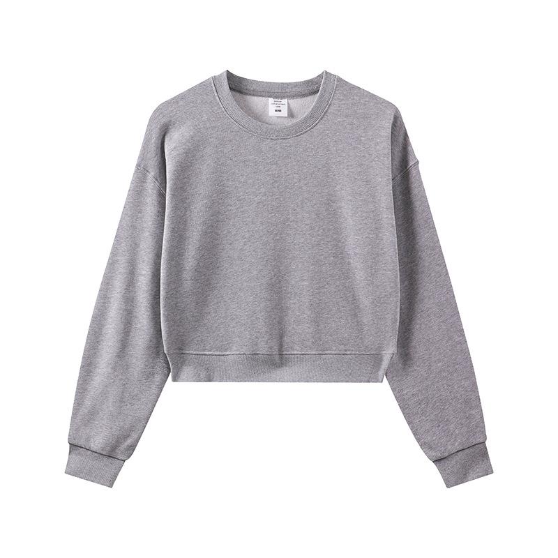 Spring and Autumn New Fashion Women's Top Heavy G Big Hair Ring Solid Color Crew Neck Sweater