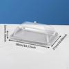 304 Stainless Steel Serving Tray with Dome Lid Food Rectangular Platter for