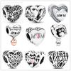 New Sparkling Love You Mum Infinity Heart Charm Beads Fit Original Fashion Bracelet Diy Jewelry For Women