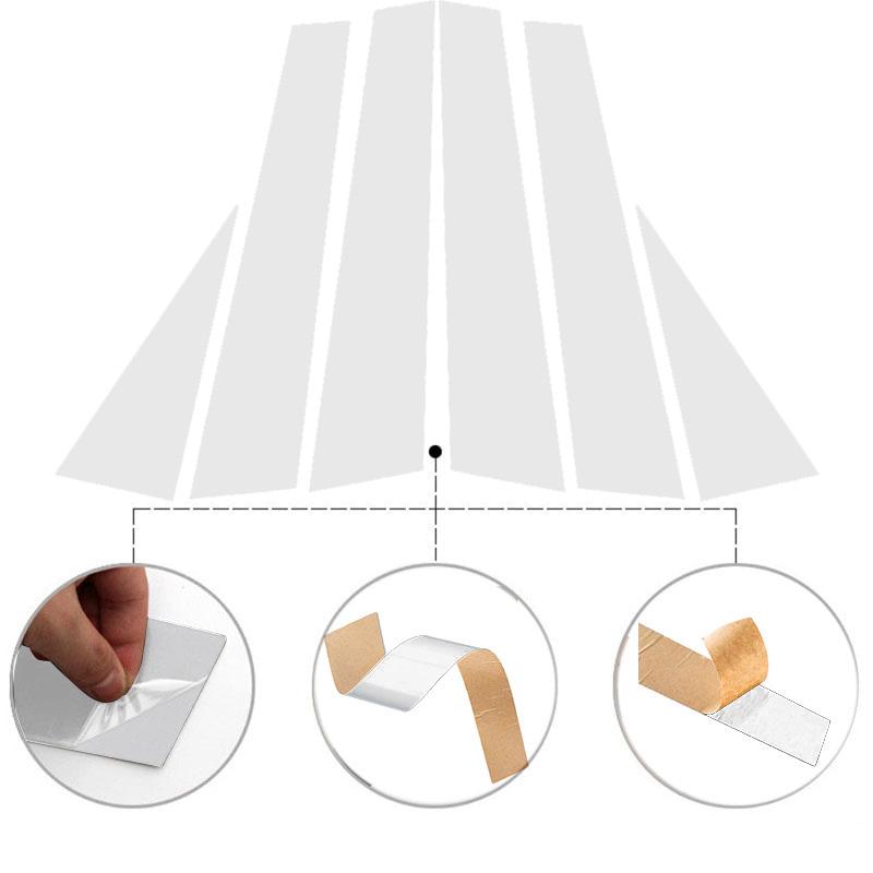 6Pcs Silver Stickers For Chevrolet Captiva 2007-2018 Car Door Pillar Posts Trim Panel Cover Auto Window Chrome BC Column Parts