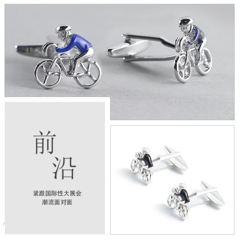 Bicycle Race Style Full Copper Metal Cufflinks Men's Shirt