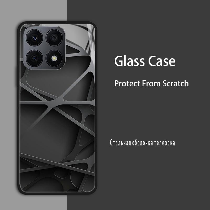 Dla Huawei Honor X6a X6 X6S X8 5G 4G Etui Pokrowiec Szklane Etui Hartowana Obudowa Zderzak Dla Honor X8A X6A X7A X8B Etui Ochronne