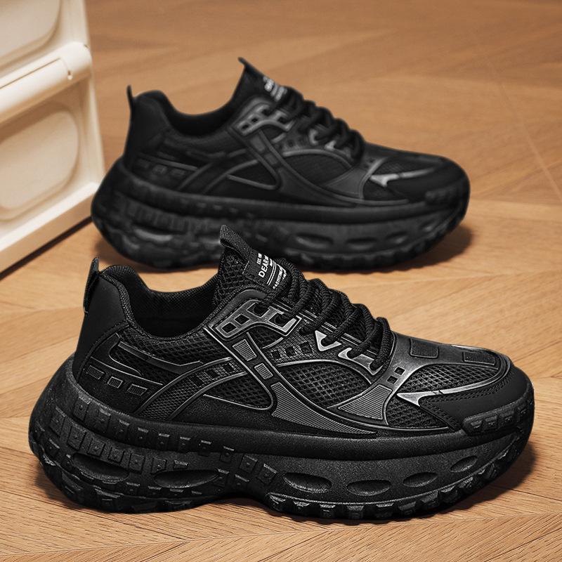 Fashion Mens Distressed Style Dad Shoes 2025 New Spring Breathable Thick Tire Sole Casual Sneakers