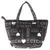 Cecil McBee Green Tote Bag, Women's Logo Pattern Mini Tote, CM121139, White