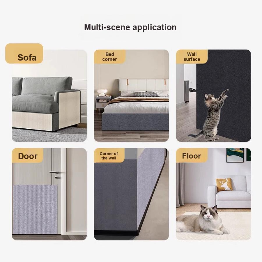 Cat Scratch Guard Sofa Protector with Durable Scratch Pad, Multi-Functional Wall Decals for Cat Climbing and Scratching Mat
