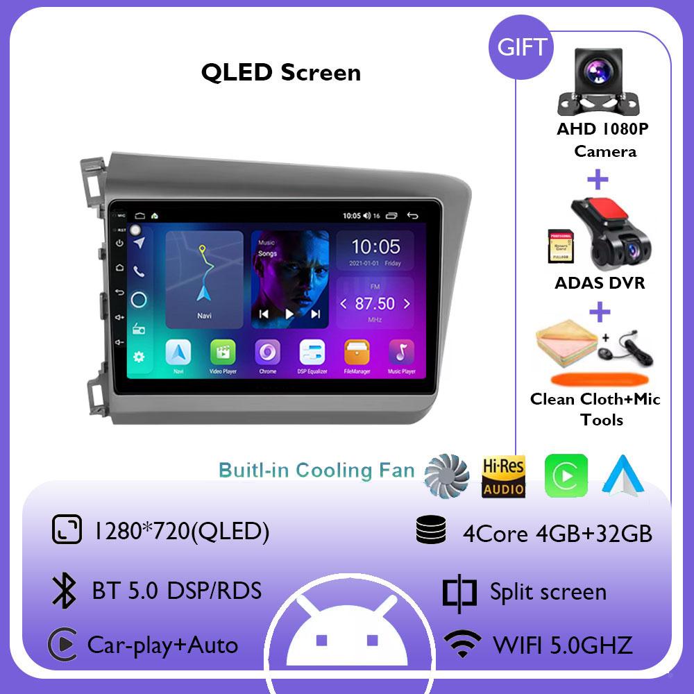 Android 14 Car Stereo Radio Multimedia Wireless Carplay Android Auto For Honda Civic 9 2012 2013 2014 2015 No 2 Din GPS DSP